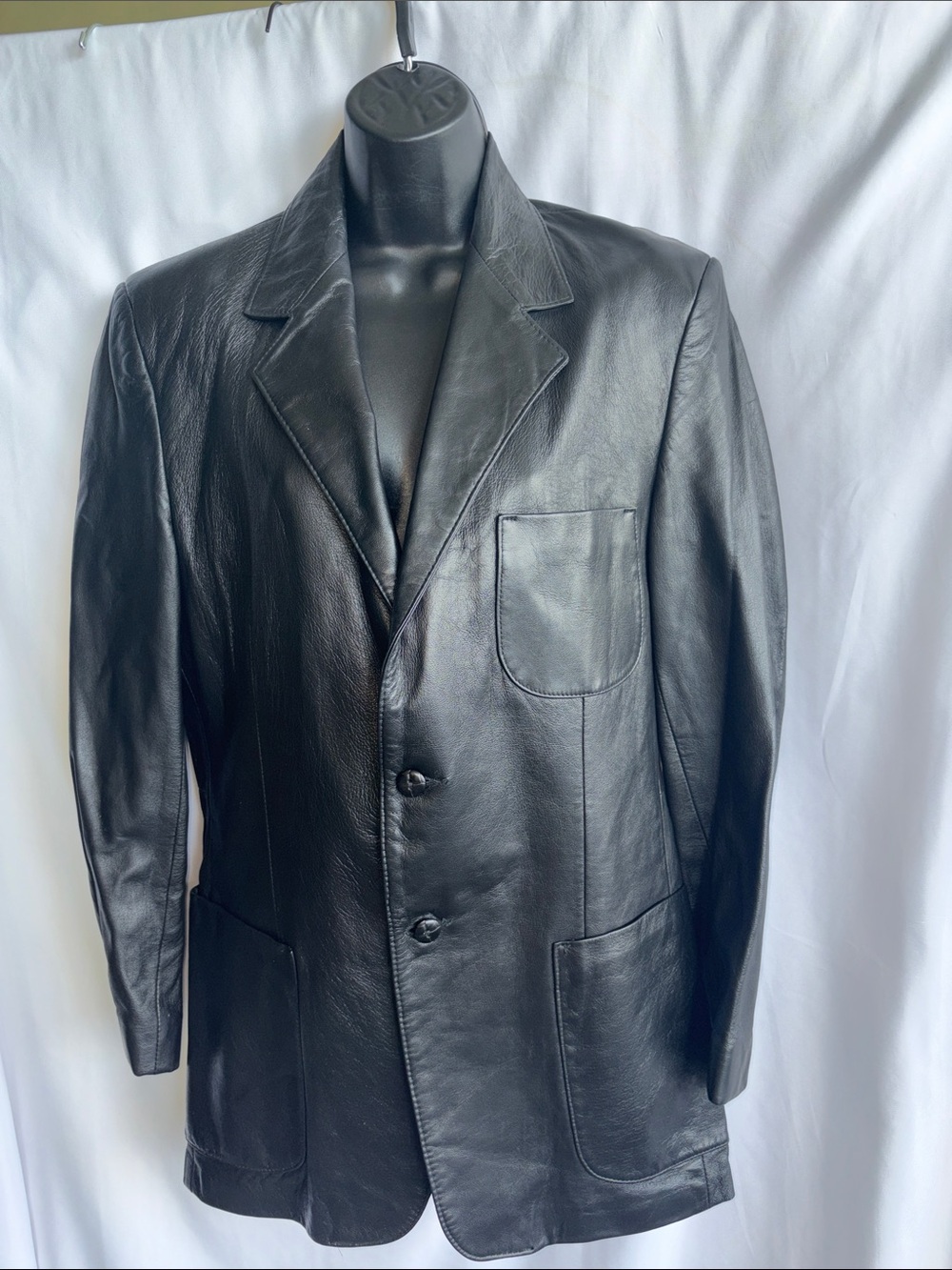 Grais Genuine Leather Black Suit Jacket/Blazer, Sz 38R